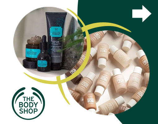 The Body Shop козметика за лице, тяло, коса, парфюми, както и грим продукти.